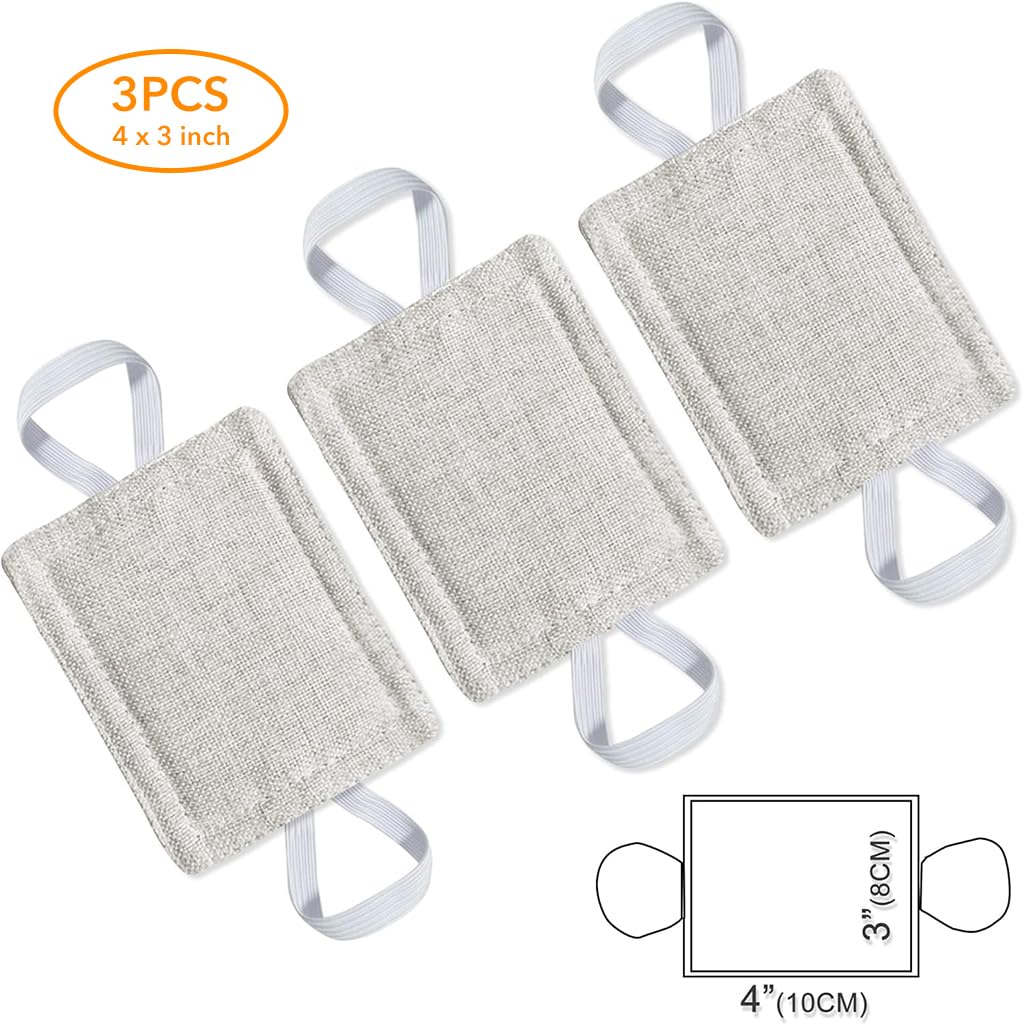 HASTHIP Door Silencer for Nursery and Light Sleepers featuring Elastic Loops 3 Packs 4x3 in | Cotton Linen Quiet Latch Cover