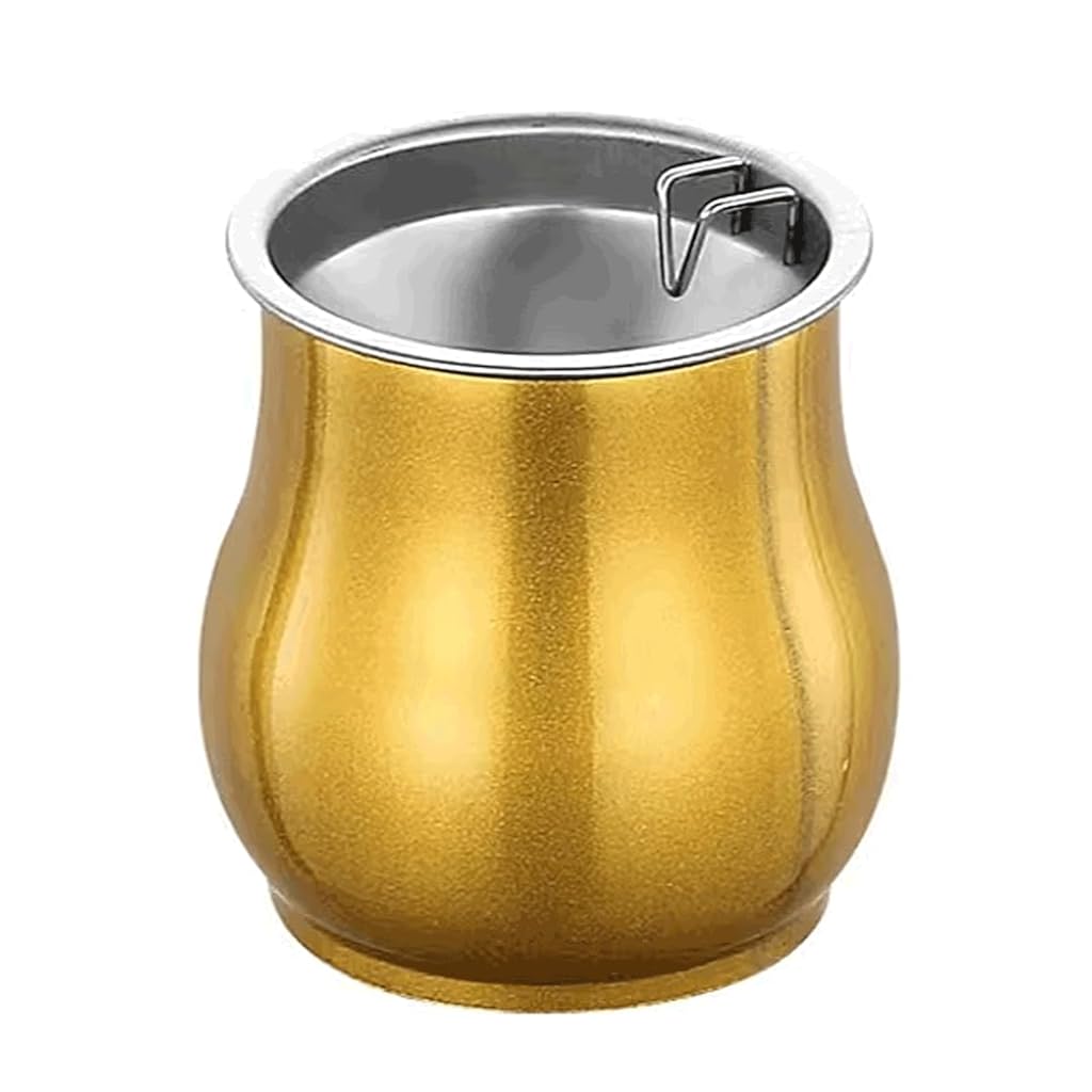 HASTHIP Car Ash Tray Stainless Steel Ashtray, Gold Windproof Ashtray with Funnel Lid, Car Ash Tray Table Ash Tray for Home Office, 3.54x2.75inch (Gold)