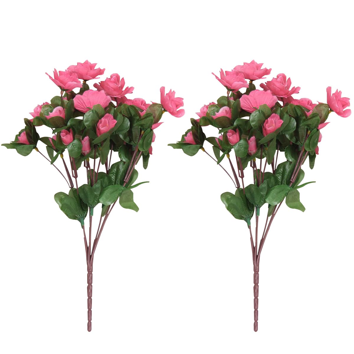 HASTHIP® 2 Bouquets Rhododendron Artificial Flower, Retro Style Natural Simulated Flowers DIY Fake Flowers for Home Decor Indoor and Wedding, Pink