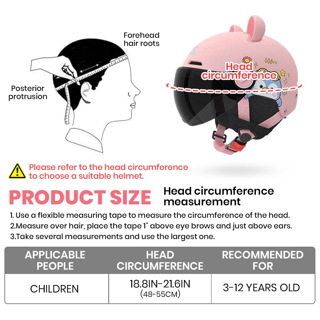 Proberos Kids Bike Helmet for Cycling with UV400 Goggles and EPS Impact System | Pink