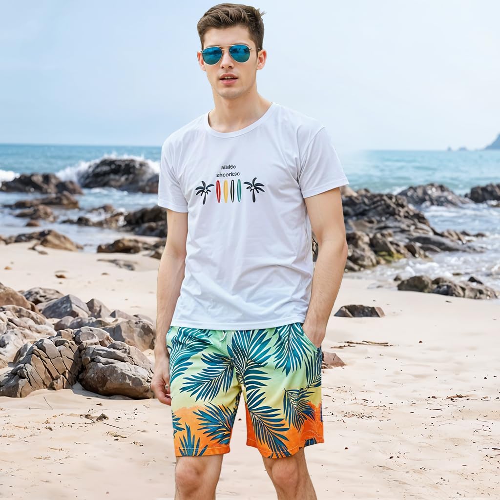 Proberos Swimming Shorts for Men with Elastic Waist and Quick Dry Polyester | 3 PCS Set