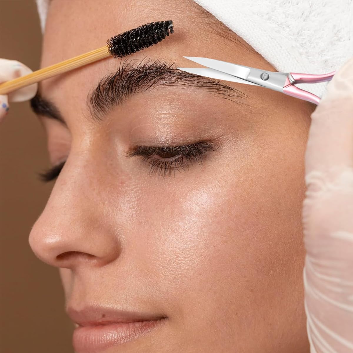 MAYCREATE Eyebrow Hair Grooming Scissors for Facial and Nose Hair 3.9 in | Stainless Steel Curved Blade