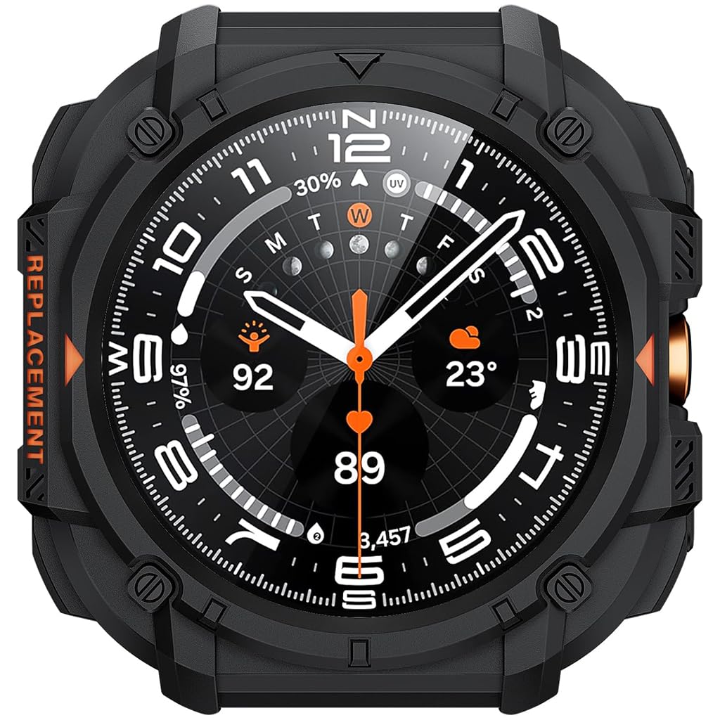 ZORBES Galaxy Watch Ultra 47mm Case for Samsung with Snap-On TPU Edge Guard | Black