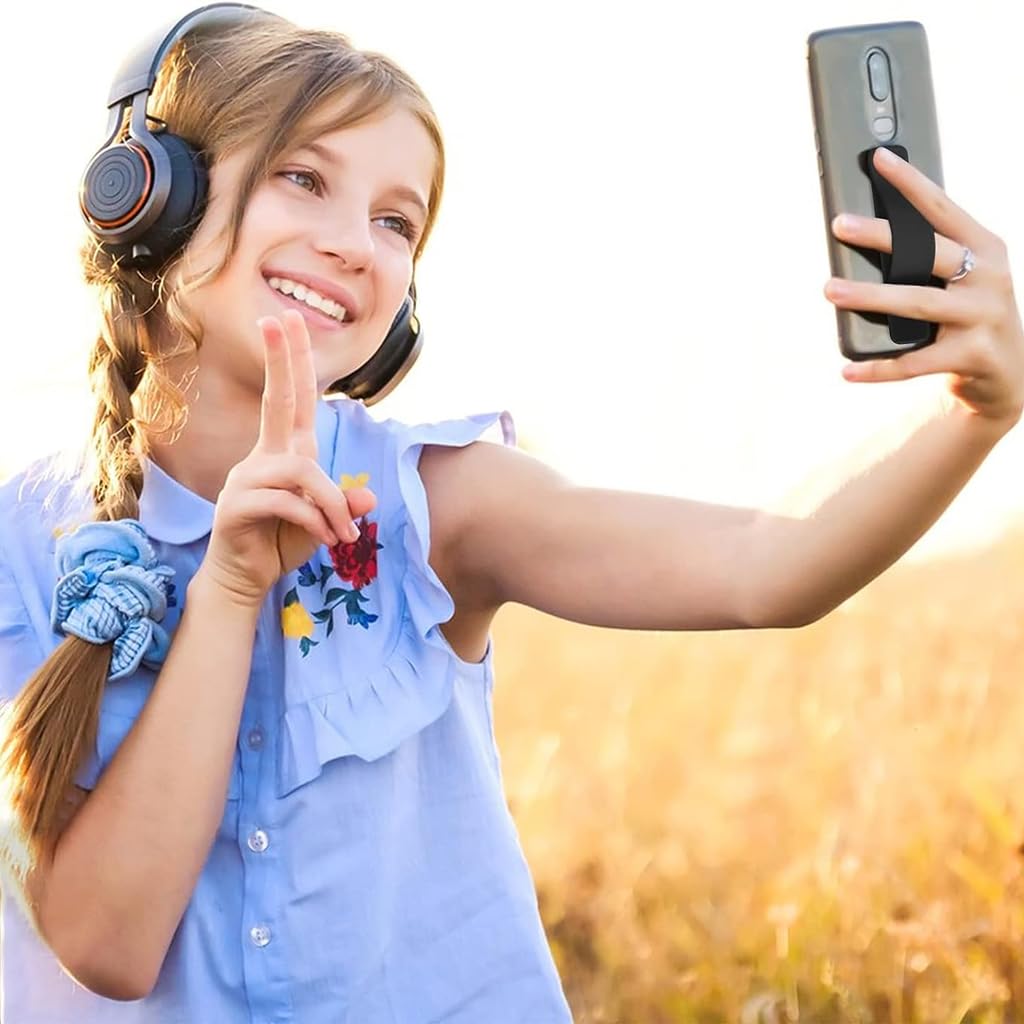 ZORBES Self Adhesive Phone Grip Holder for Smartphones with Push Pull Stand | 5 Color Silicone Finger Strap