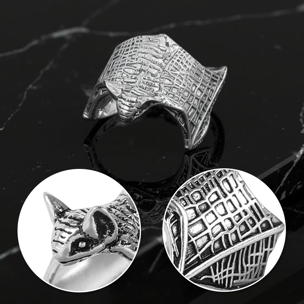 Zibuyu Vintage Bat Ring for Halloween featuring Adjustable Fit and Gothic Style | Unisex Costume Jewelry