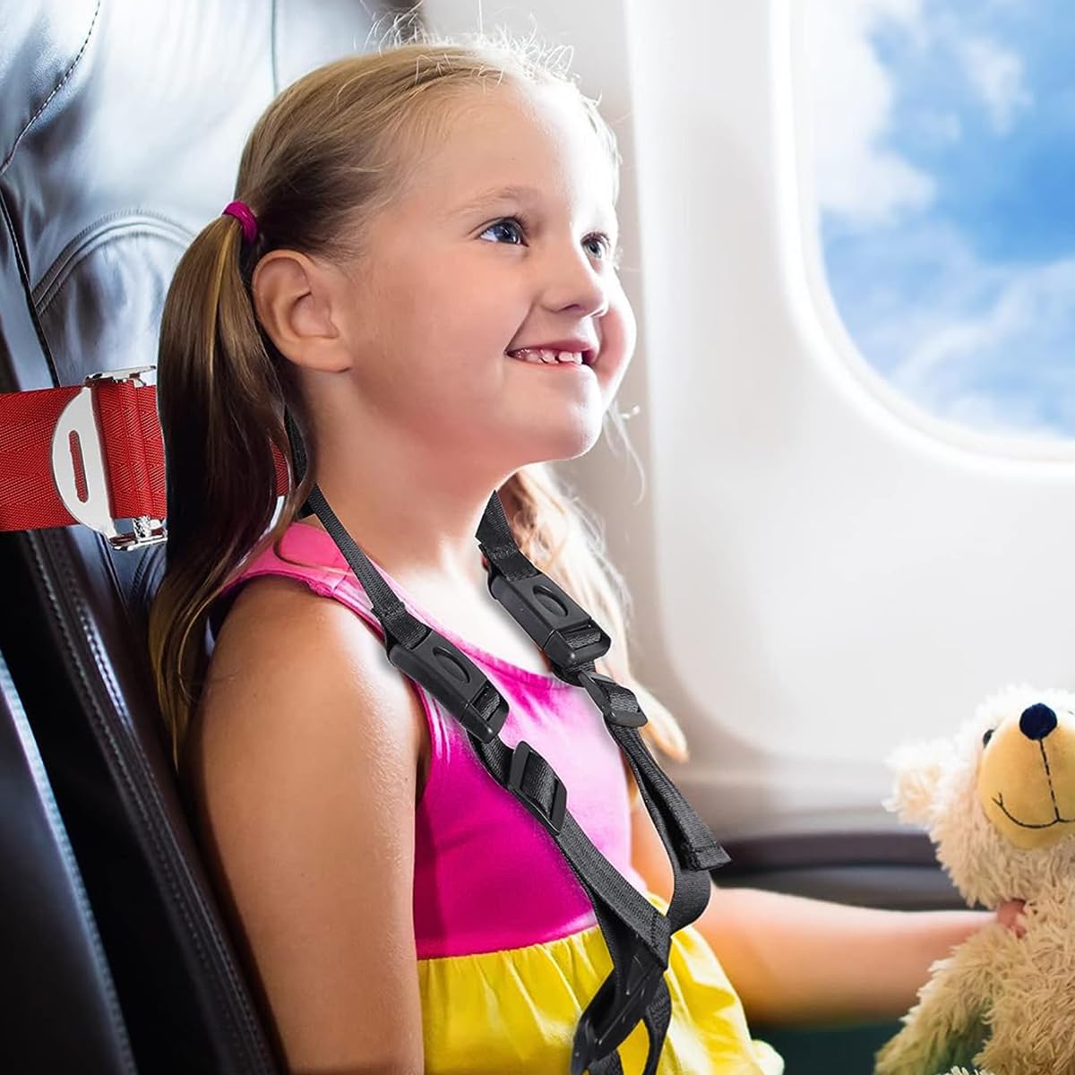 SNOWIE SOFT Child Safety Harness for Airplane Seats with Quick Release Buckle and Storage Bag