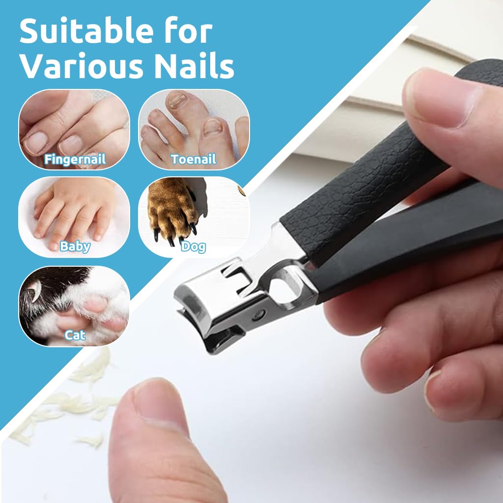 MAYCREATE Toenail Clipper for Thick Nails with 13mm Wide Jaw and 8cm Ergonomic PP Handle