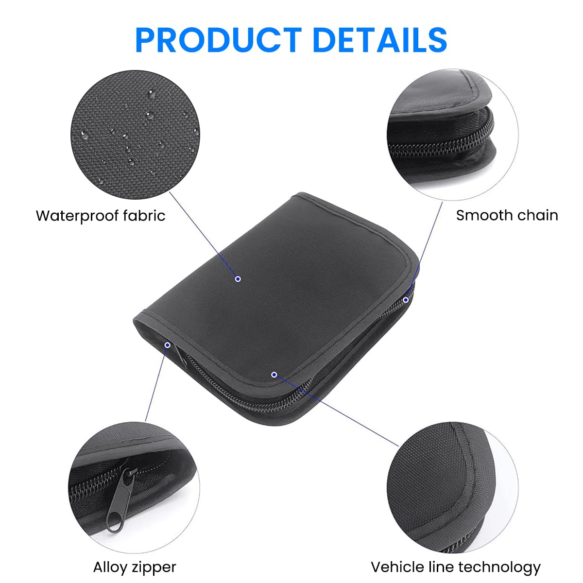 HANNEA Travel Glucose Meter Storage Bag for Insulin with Zipper Closure 15.5x11.5cm Oxford Cloth Organizer