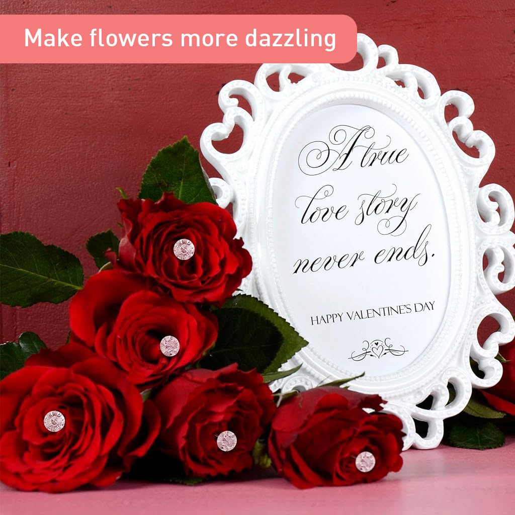 Venzina Bouquet Pins for Floral Arrangements with 100pcs 1.49 in Crystal Rhinestones | Ideal for Wedding Corsages and DIY Crafts