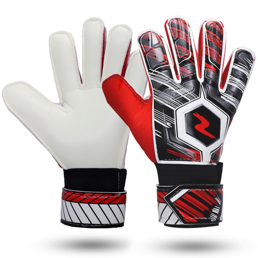 Proberos Goalkeeper Gloves for Football with Double Wristband and 14cm Palm Size | Latex Palm Grip for Teens and Adults
