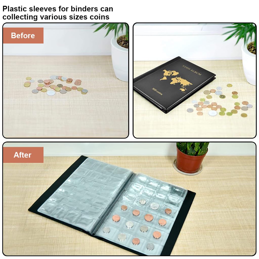 Climberty Coin Collection Album for Collectors with 300 Pockets and Hard Cover Protection