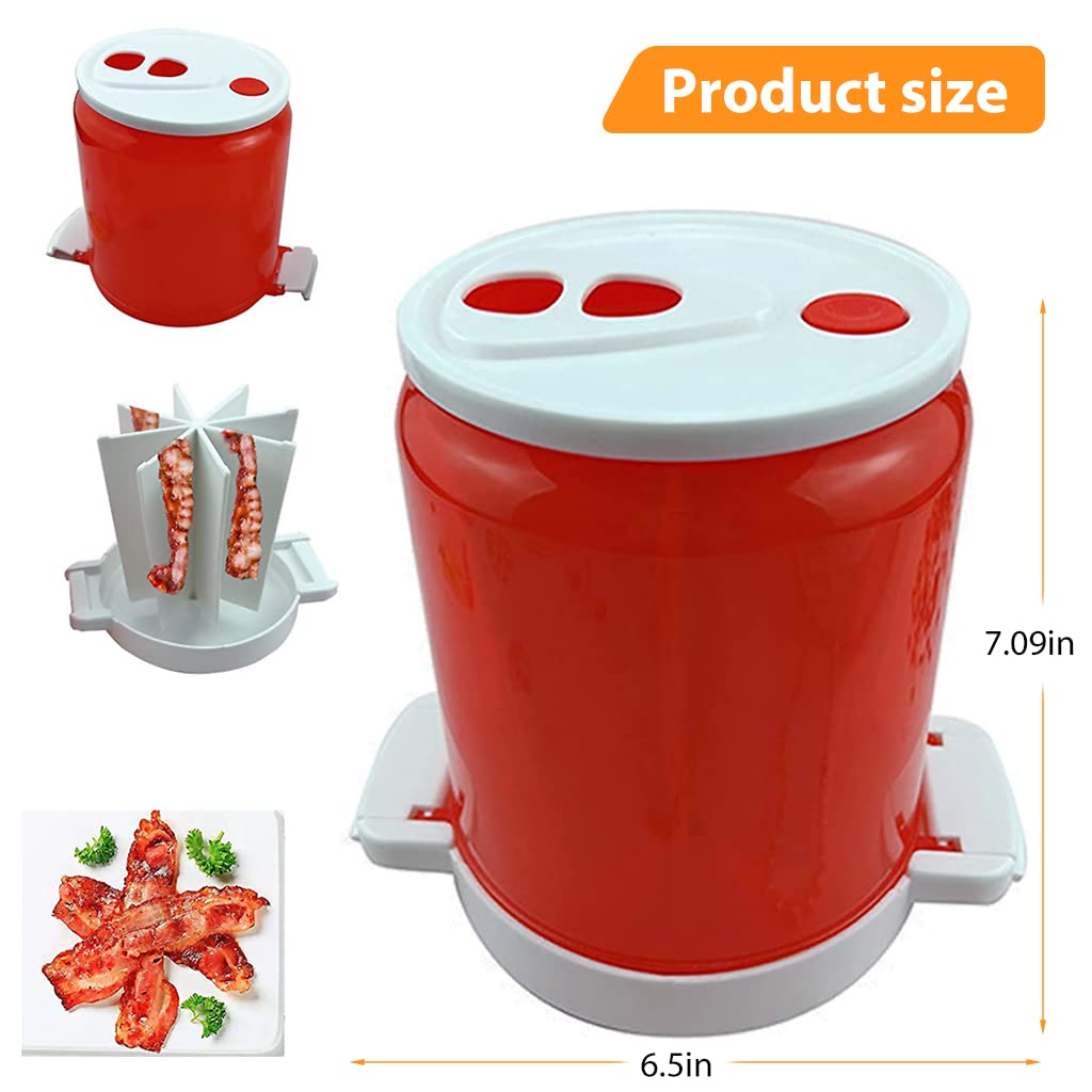HASTHIP Microwave Cooker for Bacon with Splatter Proof Dome & Grease Drain Tray | Easy Clean PP Design