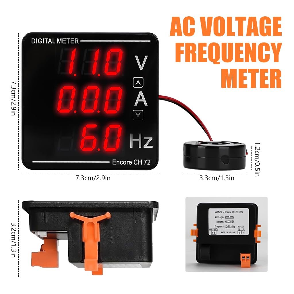 Serplex AC Voltage and Frequency Meter for Industrial Use with LCD Display 120A 500V | Accurate Power Measurement