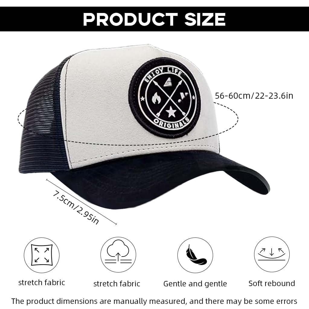 PROBEROS Mens Sun Cap for Hiking and Fishing with Mesh Design | 2PCS Black and White