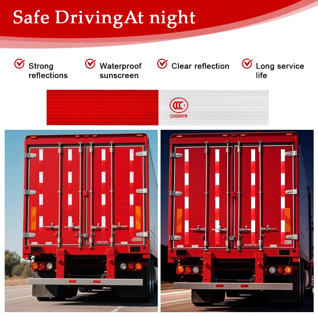 STHIRA Car Reflective Stickers for Night Safety with Self Adhesive Waterproof Strips 50pcs