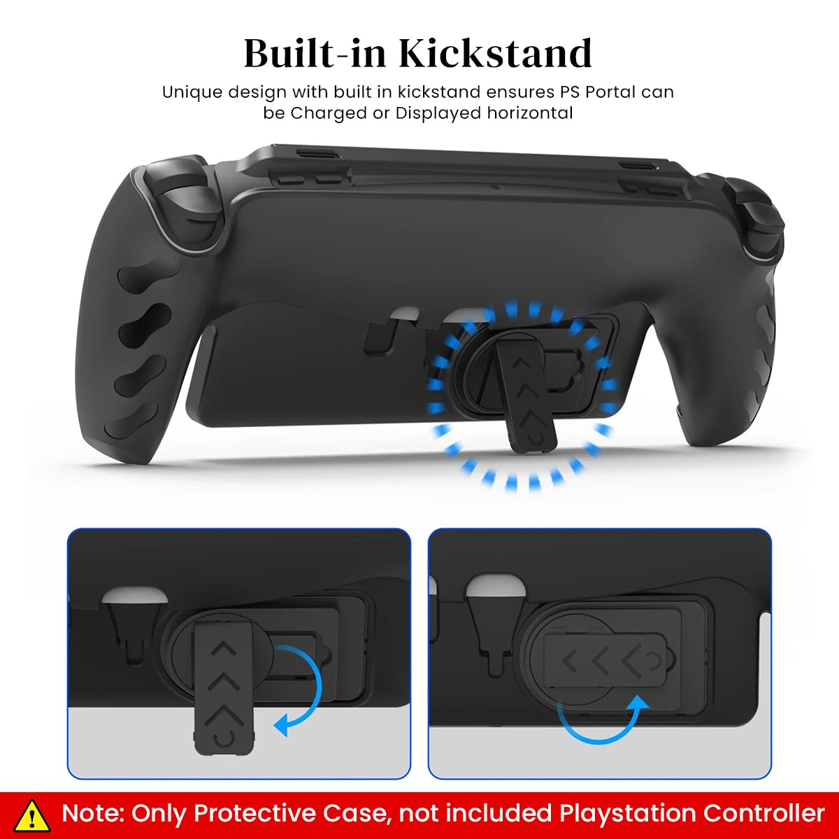 ZORBES® Protector Shell for Playstation Portal Shockproof TPU Shell Full Cover Shell for Playstation Portal Detachable Shell Design & Kick Stand Design Protective Case for PS Portal Game Console