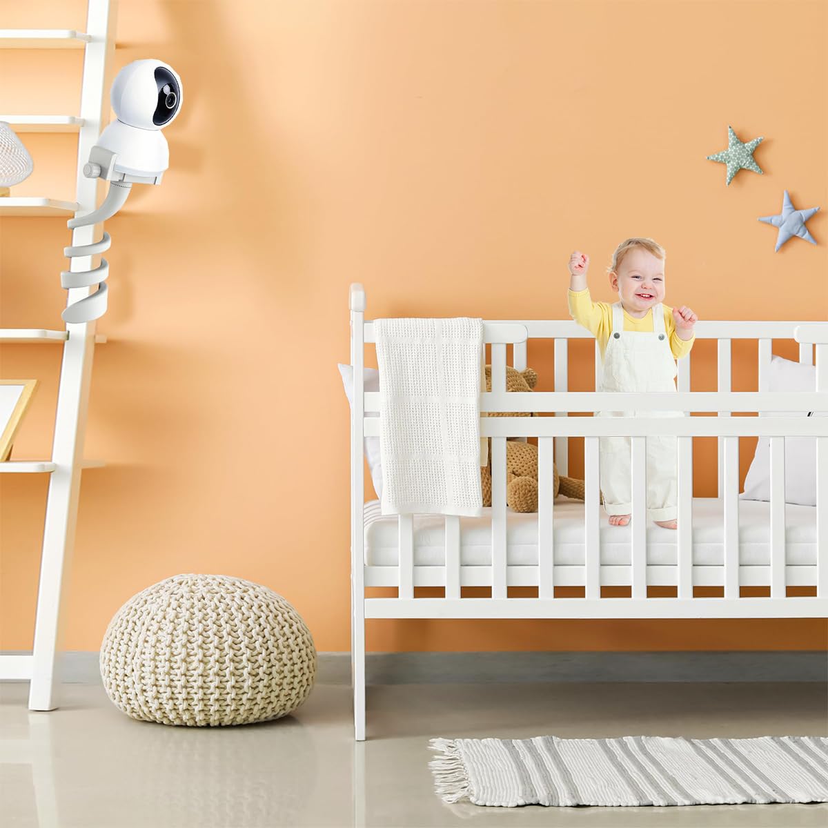 ZORBES Flexible Baby Monitor Mount for Infant Optics DXR-8 and DXR-8 Pro with Secure Clip | Adjustable Arm for Crib or Nursery