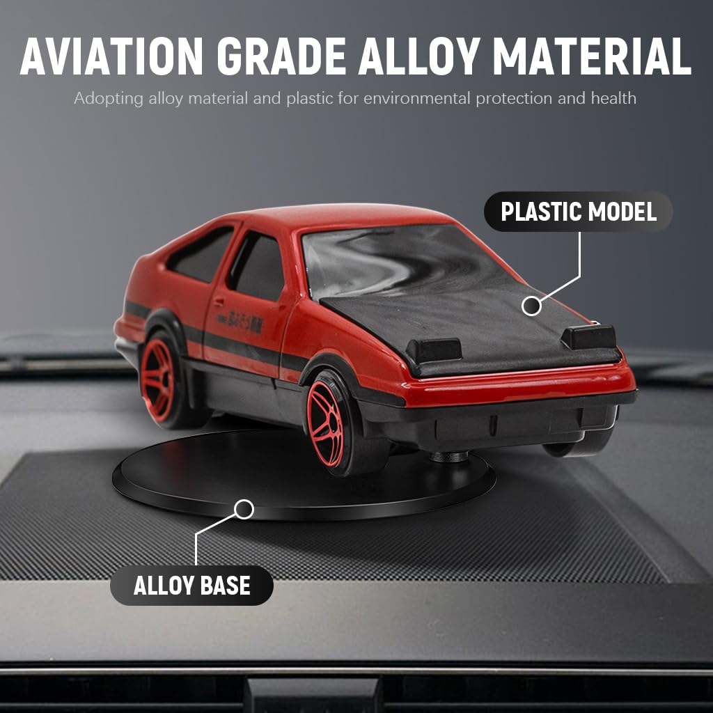STHIRA Mini Car Model for Dashboard Decor with 2.95 in Alloy Build and Drifting Base | Red AE86 Gift