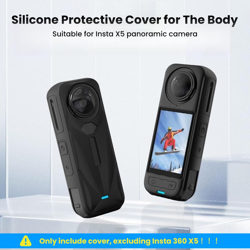 ZORBES Silicone Skin Cover for Insta 360 X5 with Slide In Design and Anti Scratch Protection