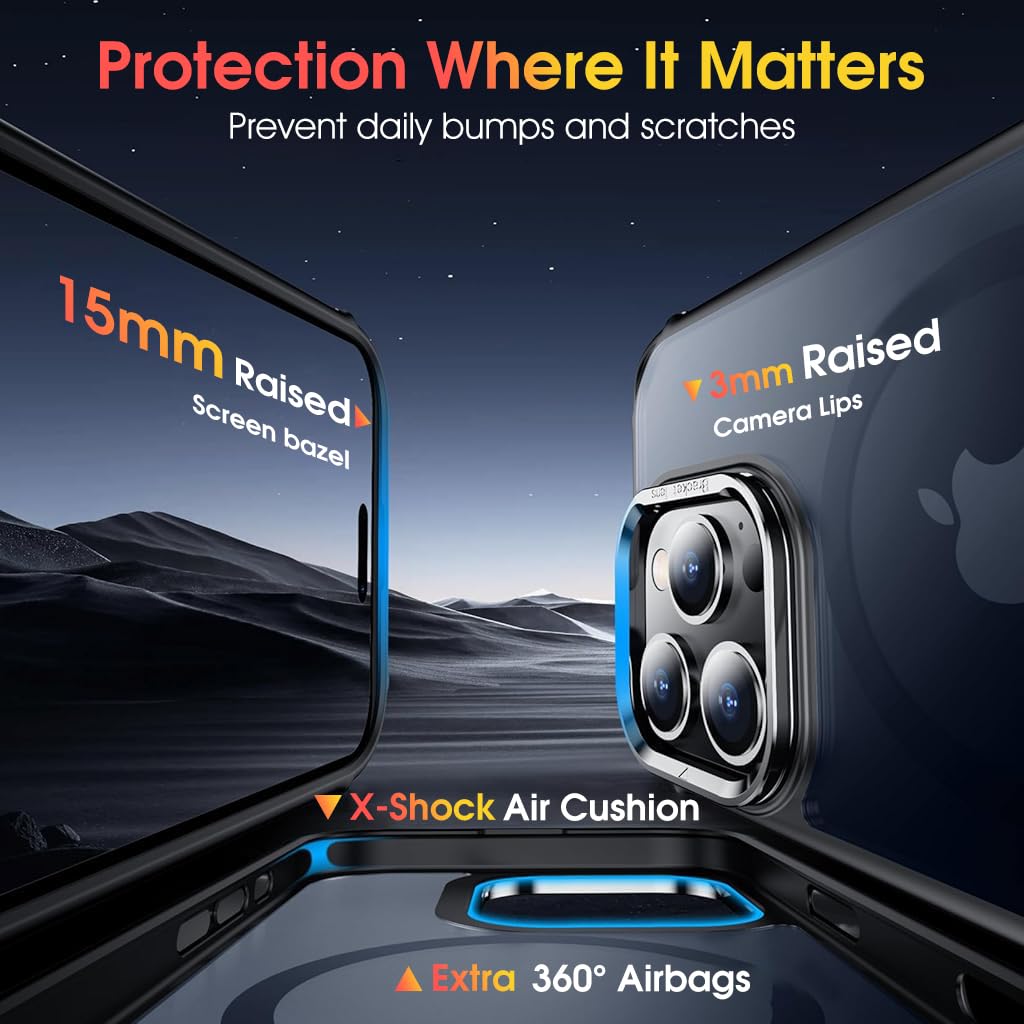 ZORBES for Phone 16 Pro Case,[12FT Military Grade Drop Protection] [Compatible with MagSafe] Built-in Stash