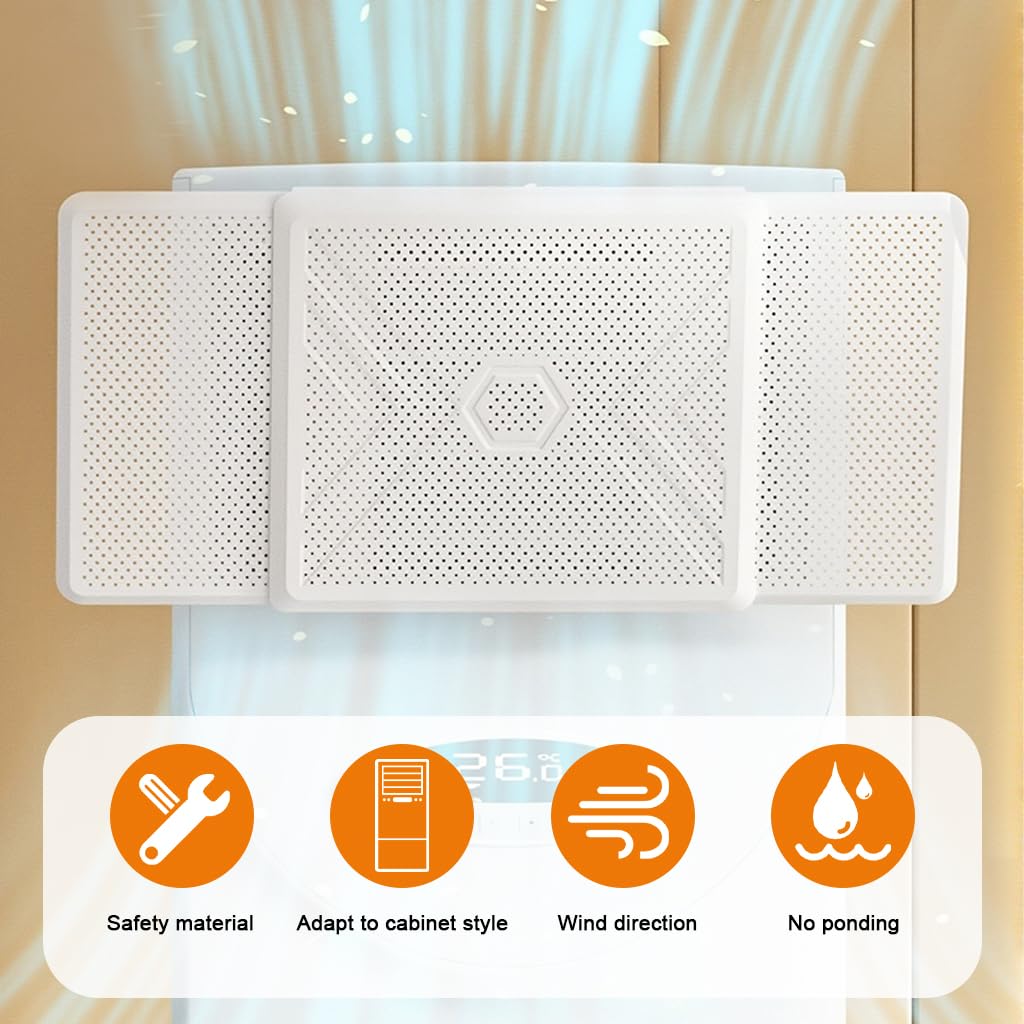 HASTHIP Air Conditioner Deflector for Evaporative Coolers with 47–58cm Retractable Panel | Adjustable Tilt Angle and Tool Free Setup