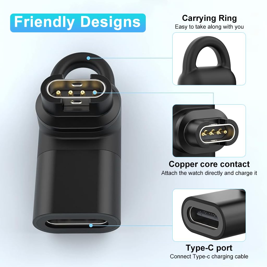 ZORBES USB C to Garmin Adapter for Fenix and Forerunner featuring 90 Degree Port Design