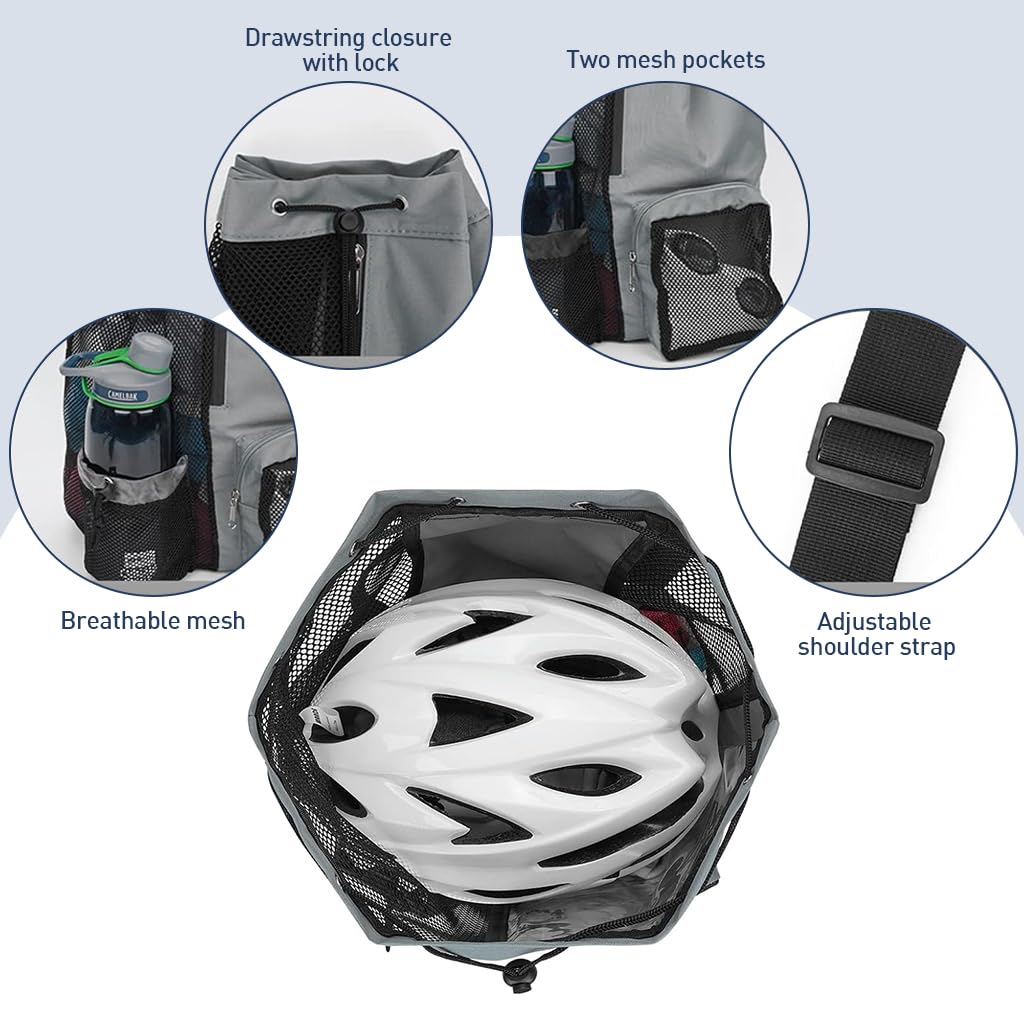 Proberos Gym Bag for Outdoor Activities with Mesh Patchwork Design and Waterproof Pouch 12.6x18.9 in