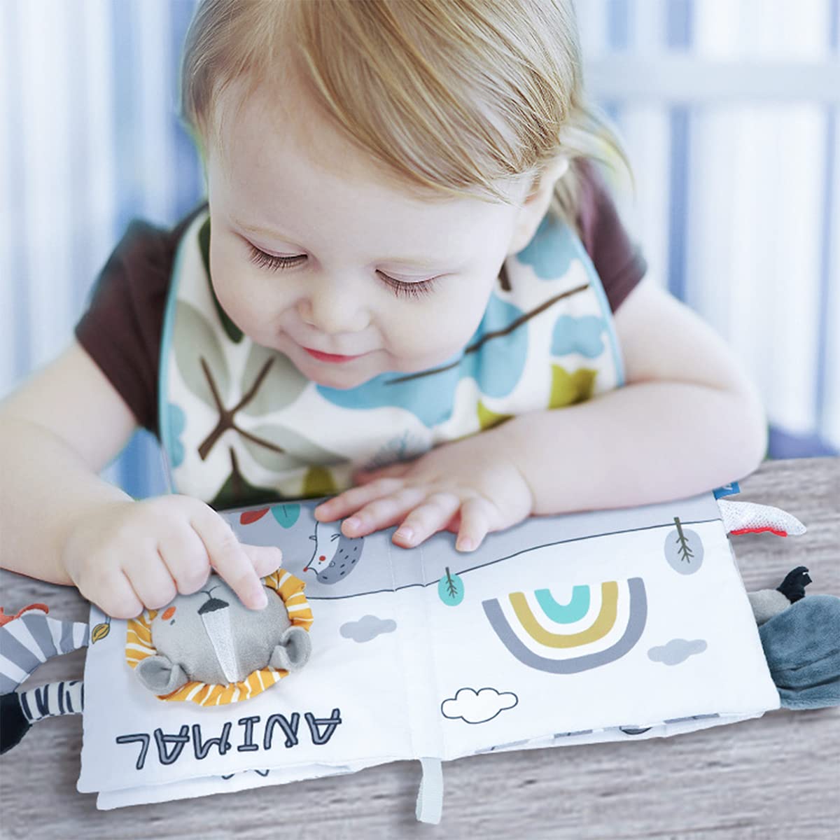 SNOWIE SOFT Baby Cloth Book for Early Learning featuring 3D Animal Tails | BPA‑Free Toy