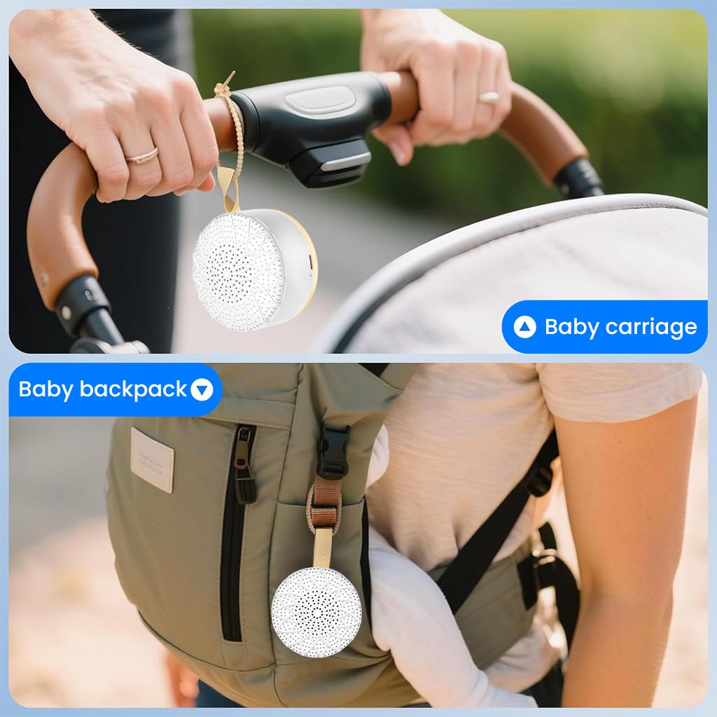 ZORBES White Noise Machine for Babies with 40 Soothing Melodies and Hanging Strap | USB Rechargeable Portable Speaker