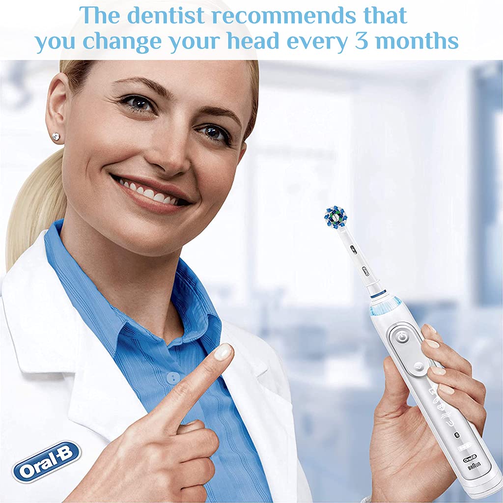 MAYCREATE Replacement Brush Heads for Oral B Braun | Pack of 8 with Cross Action Nylon Bristles