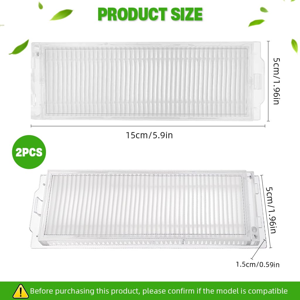 HASTHIP Replacement Filters for Mi Robot Vacuum Mop 2i and 2 Pro 2pcs | Washable Reusable Design