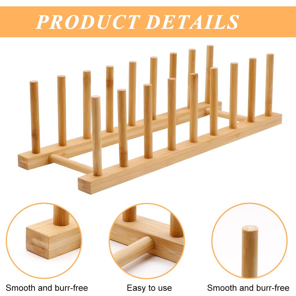 Zibuyu Bamboo Dish Rack for Kitchen Organization with Foldable Space Saving Design