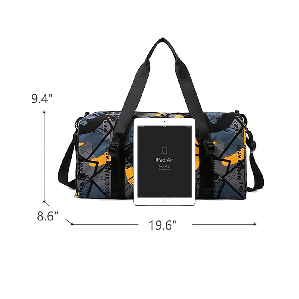 GUSTAVE® Dry Wet Separation Gym Bag Yoga Bag with Independent Shoe Compartment