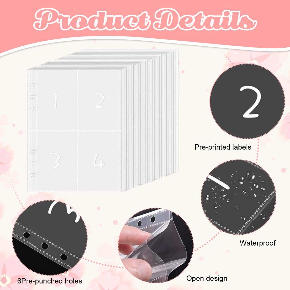 HASTHIP Envelopes Challenge Binder for 100 Day Money Saving with 100 Cash Pockets | PVC Sakura Cover