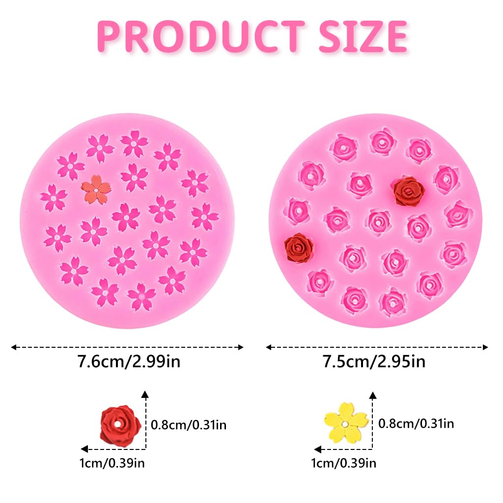 ZIBUYU Silicone Flower Molds for Cakes and Dessert Decorations | Reusable Baking Tools