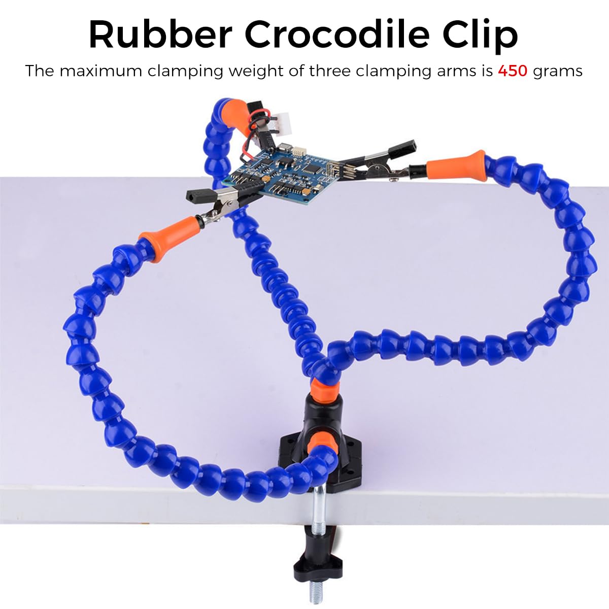 Serplex Soldering Helping Hands Tool for Electronics Repair with 3 Flexible Arms | Heat‑Resistant Insulated Clips