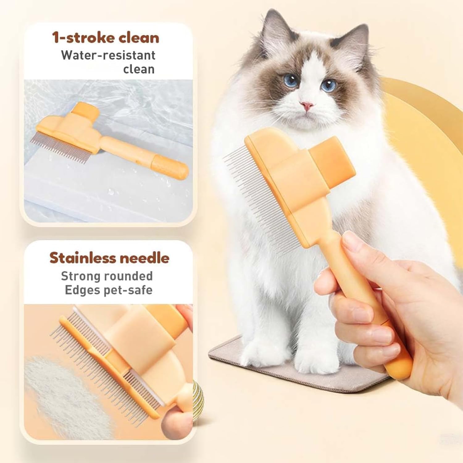 Qpets Cat Self Grooming Brushes for Furniture Legs featuring Removable Silicone Pads | 2Pcs Set