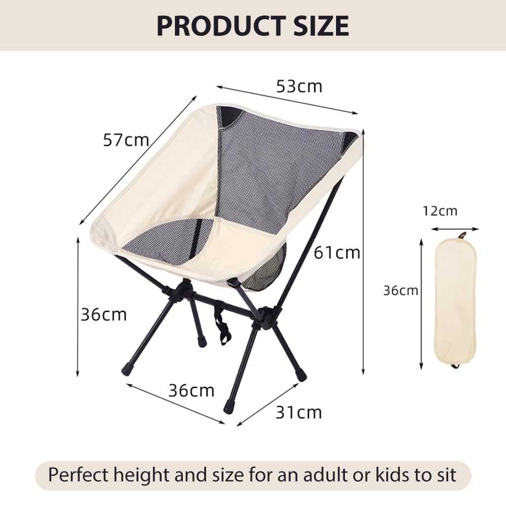 Proberos® Portable Chair Folding Camping Chair Outdoor Chair with Carry Bag 600D Oxford Cloth Camping Chair Max 300 Lbs Weight Capacity Breathable Folding Chair for Camping Fishing