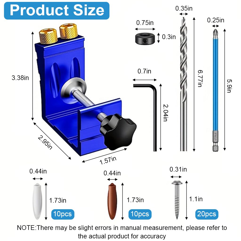 Serplex® Woodwork Hole Drill Guide 15° Angle Drill Guide Set of 46Pcs Angle Drill Guide Tool Kit Dual Hole Precise Angle Drill Guide Angle Punching Drill Guide Stand for Cabinet Making, DIY Projects