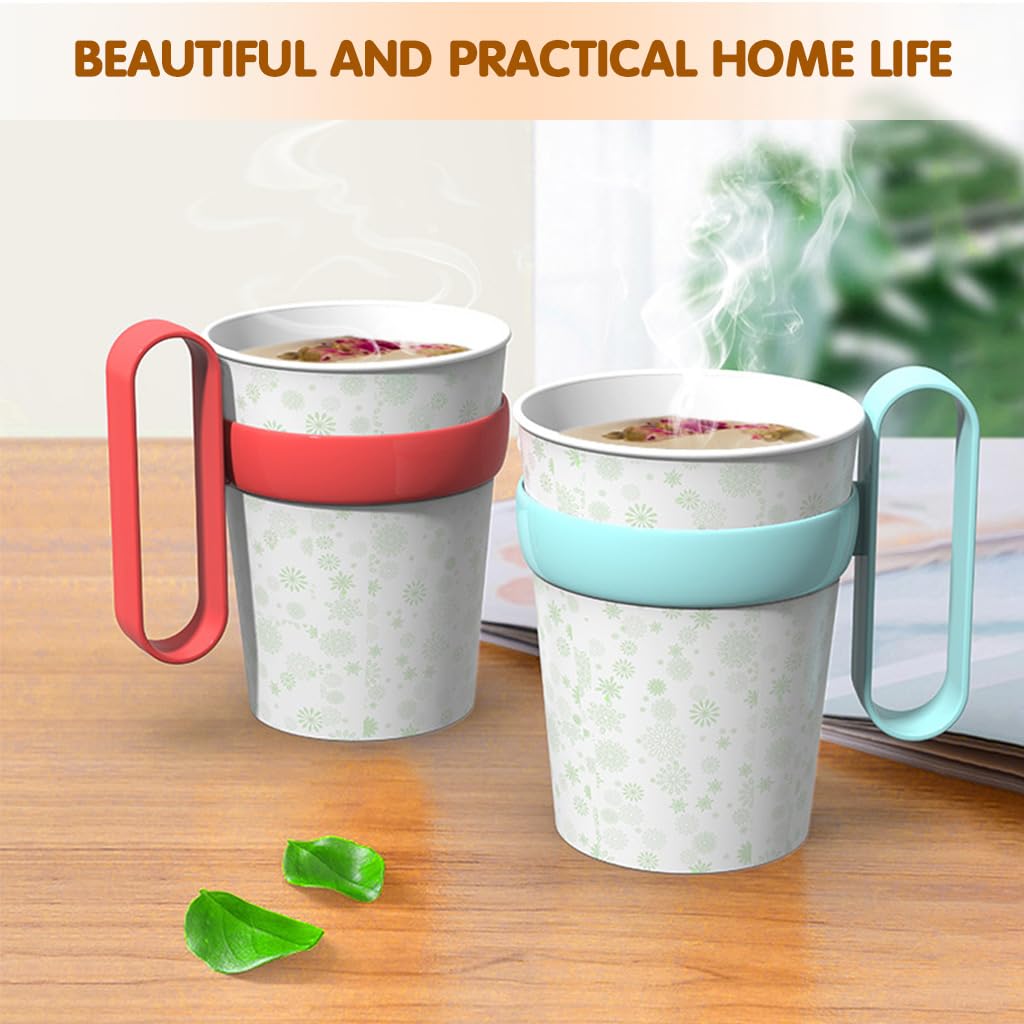 Silicone Cup Rings for Paper Cups featuring Loop Handles and 2.6 in Non Slip Grip | 10 Pcs