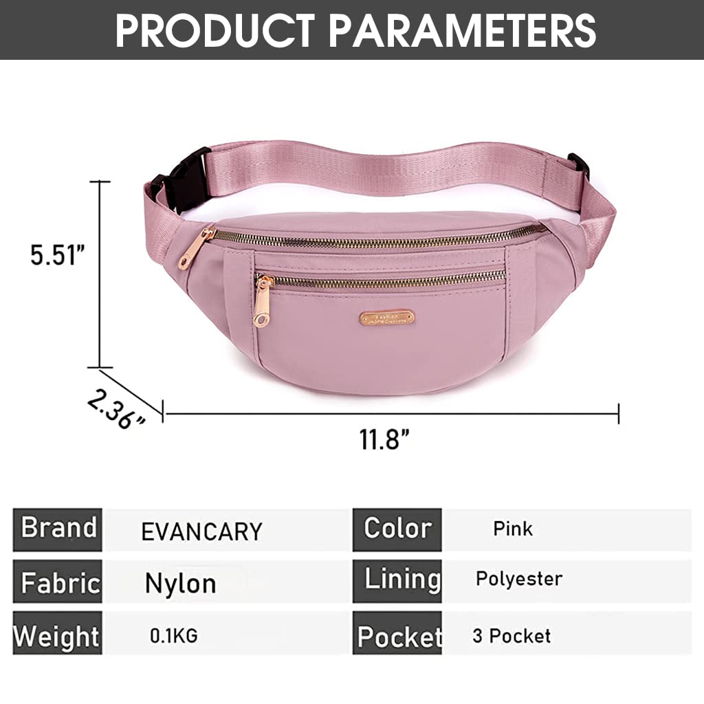 PALAY® Waist Bags for Women Girls with Adjustable Strap, Stylish Bumbag Chest Bag Waterproof Fanny Bag, Oxford Cloth Waist Pack Outdoor Hiking Running Travel