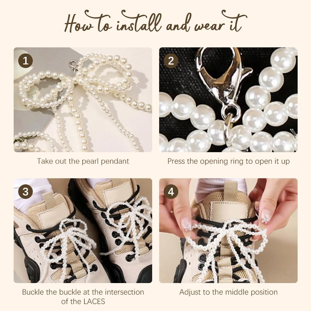 MAYCREATE® 1 Pair Pearl Bow Shoe Charms for Sneakers Charms Pearl Sneaker Bows Decorations Bowknot Coquette Aesthetic Keychain Bag Car Charms for Women Gift Jewelry