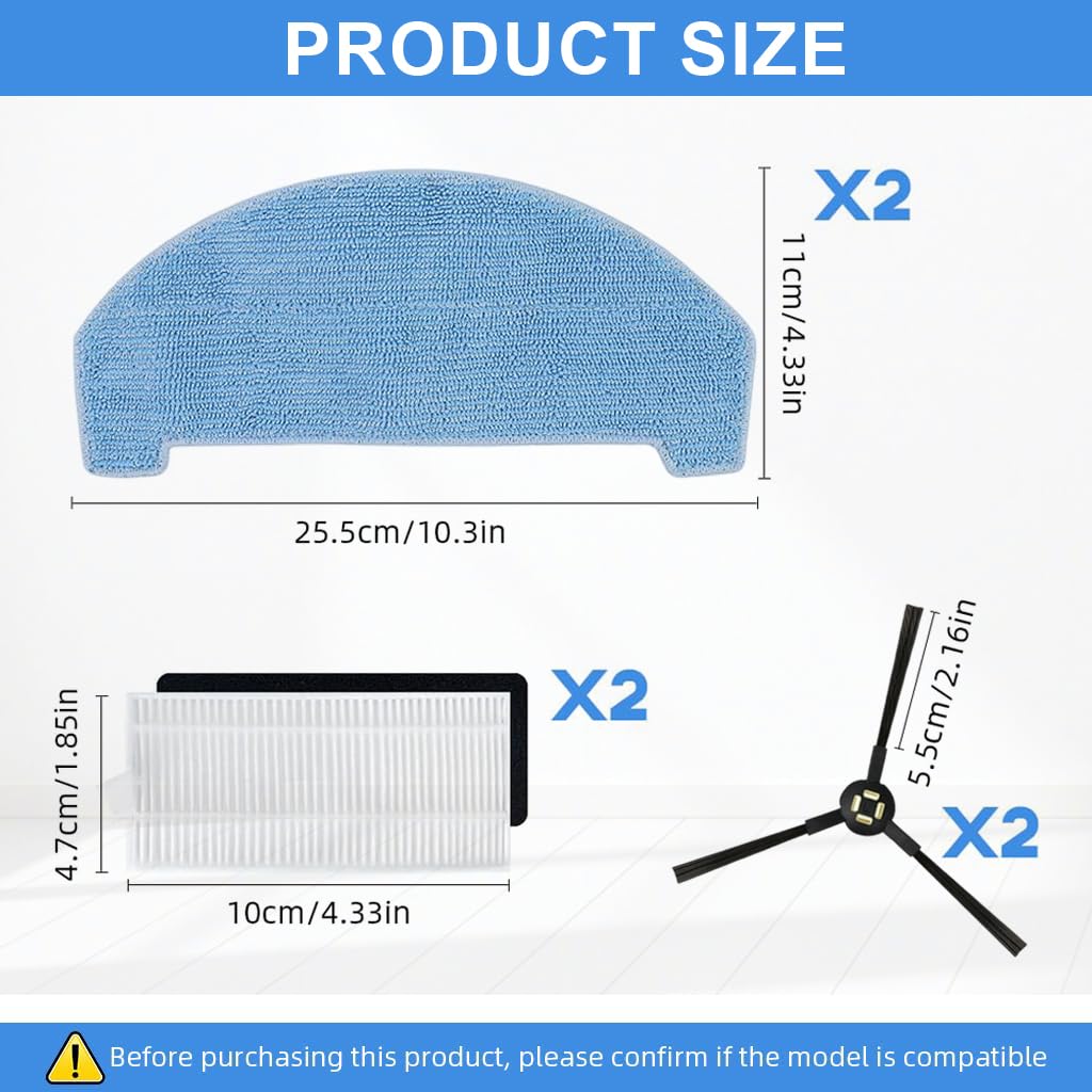 HASTHIP Robot Vacuum Cleaner Spare Parts for ILIFE T20s Pro with 7 Pcs Set | Easy Install