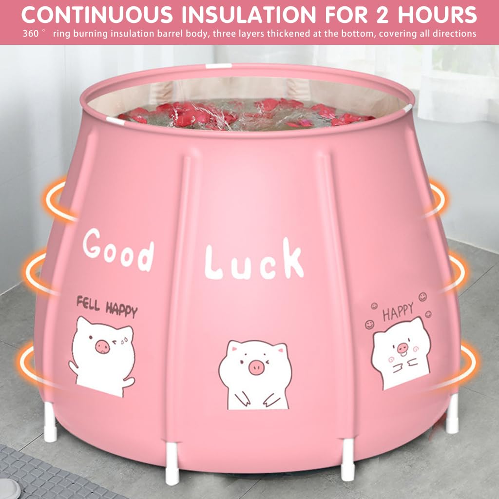 HANNEA Bath Tub for Cold Water Therapy with PVC Leakproof Design 70×70 cm | Foldable for Adults and Kids