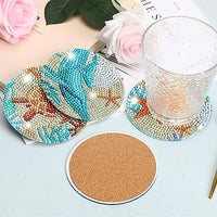 HASTHIP® 8 Pcs Diamond Painting Coasters Kits, Exquisite Diamond Painting Coasters with Holder, DIY Diamond Art Coasters and Crafts for Adults Kids, Style B, acrylic