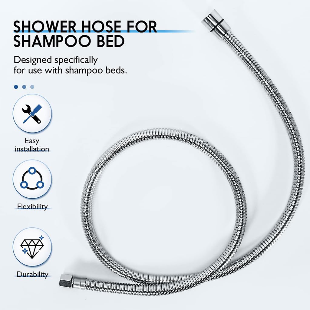 ZIBUYU Shower Hose for Toilet and Handheld Use featuring Anti Kink Design 1 Meter SS304 Chrome