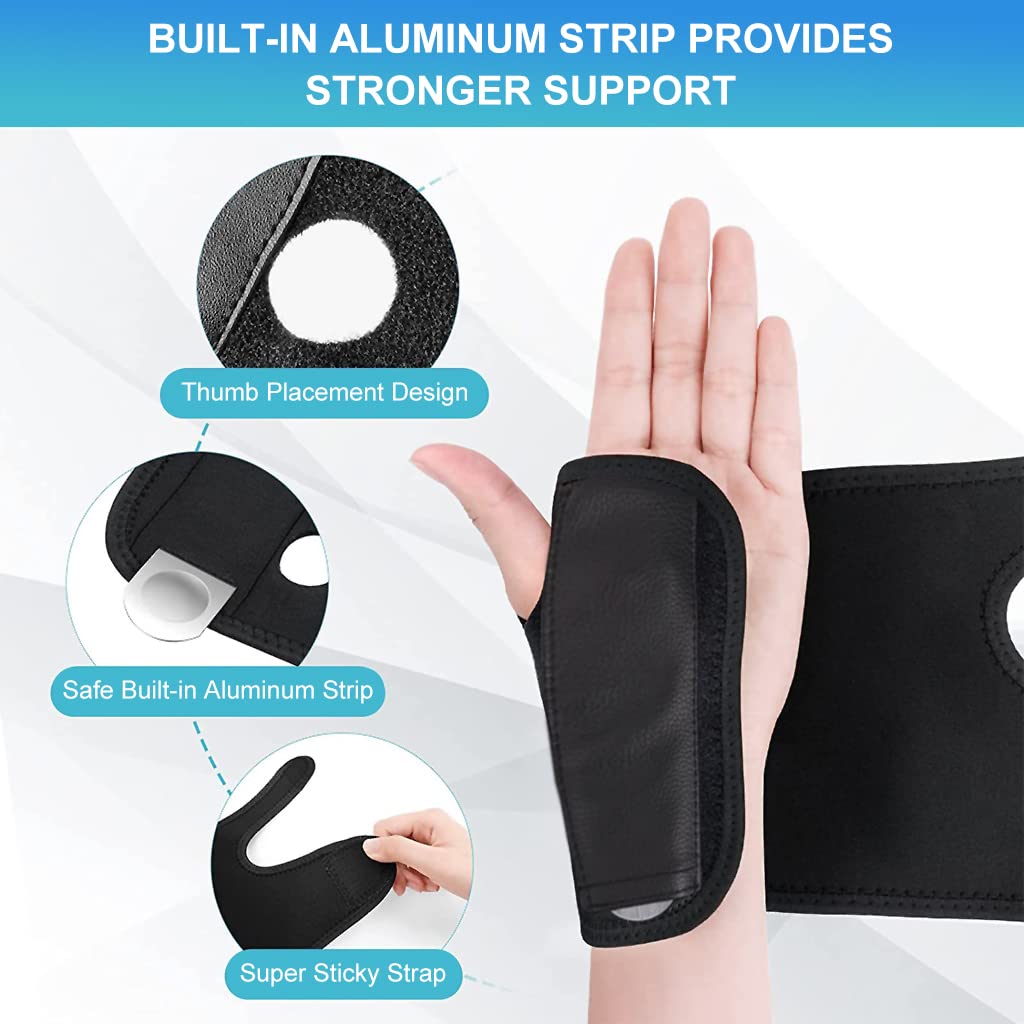 ZIBUYU® Left-hand Wrist Brace Wrist Injury Support with Detachable Steel Support Adjustable Wrist Support Brace for Arthritis and Tendinitis Wrist Compression Brace for Pain Relief