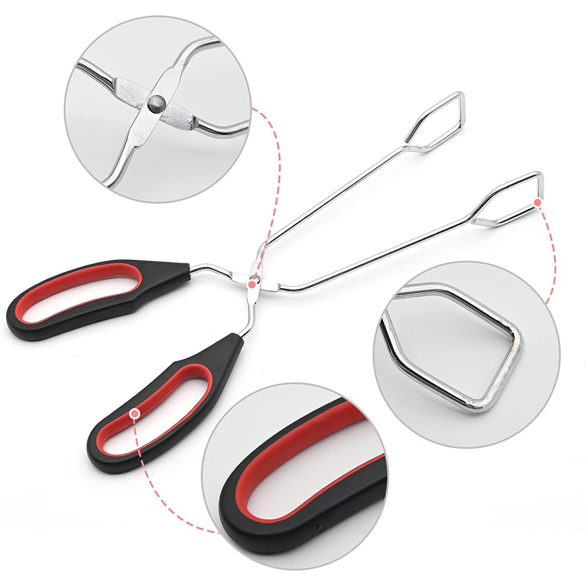 HASTHIP Kitchen Tongs for Grilling and Frying 12.9 in featuring Scissor Grip | 18/8 Stainless Steel