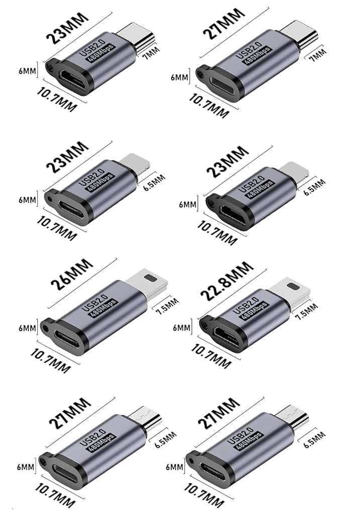 Verilux USB OTG Connector Set for iPhone 16 15 and Galaxy S25 S24 S23 featuring 24PCS Adapters