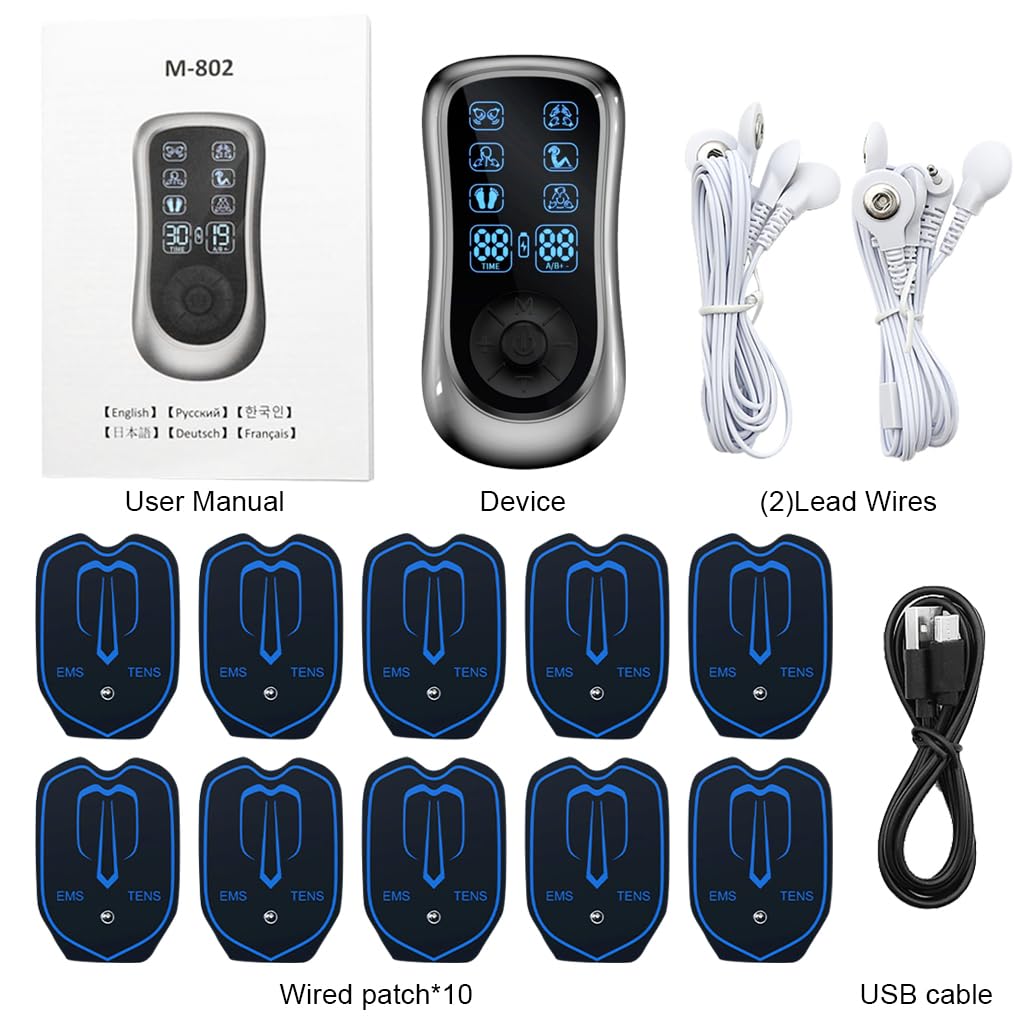 HANNEA TENS Massager Machine for Pain Relief with 6 Modes and 19 Levels | 4 Channels and 30mins Auto Off